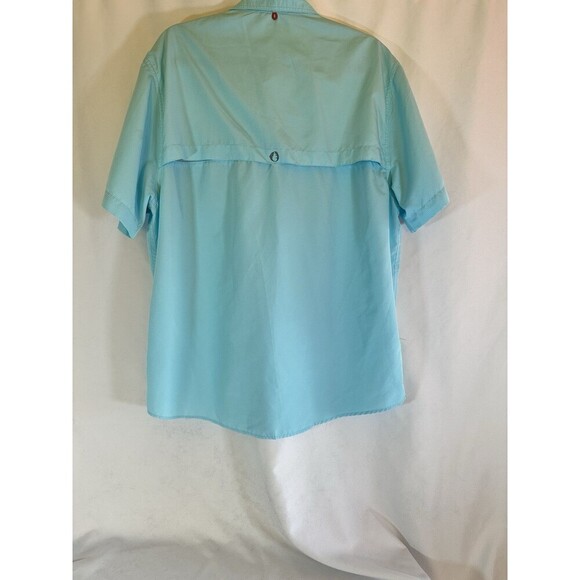 The American Outdoorsman Shirt XL Blue Button Up Short Sleeve Vented Fishing - Picture 8 of 10